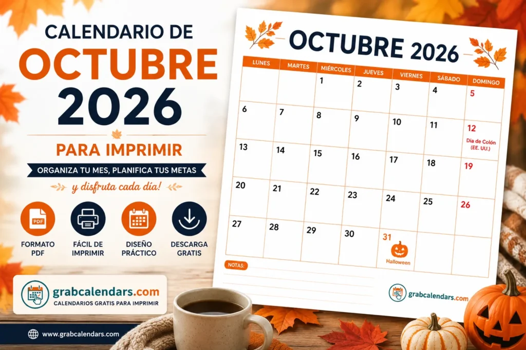Calendario Octubre 2026