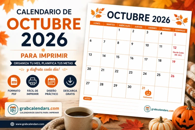 Calendario Octubre 2026