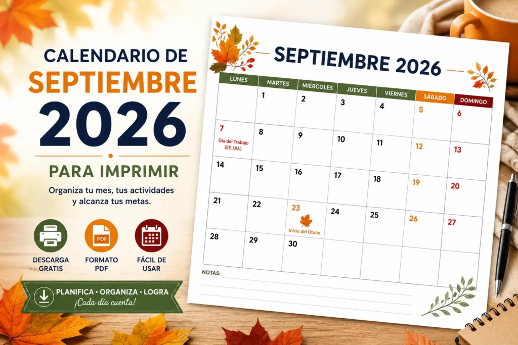 Calendario Septiembre 2026